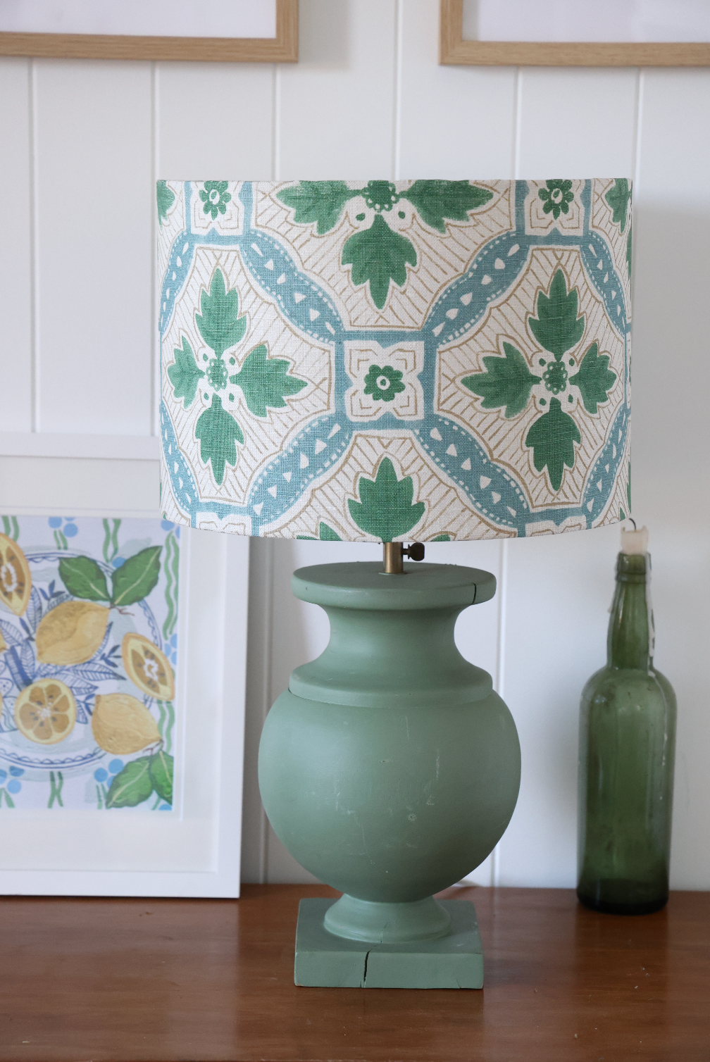 Anna Spiro 'Camona in green' Short and Wide lampshade