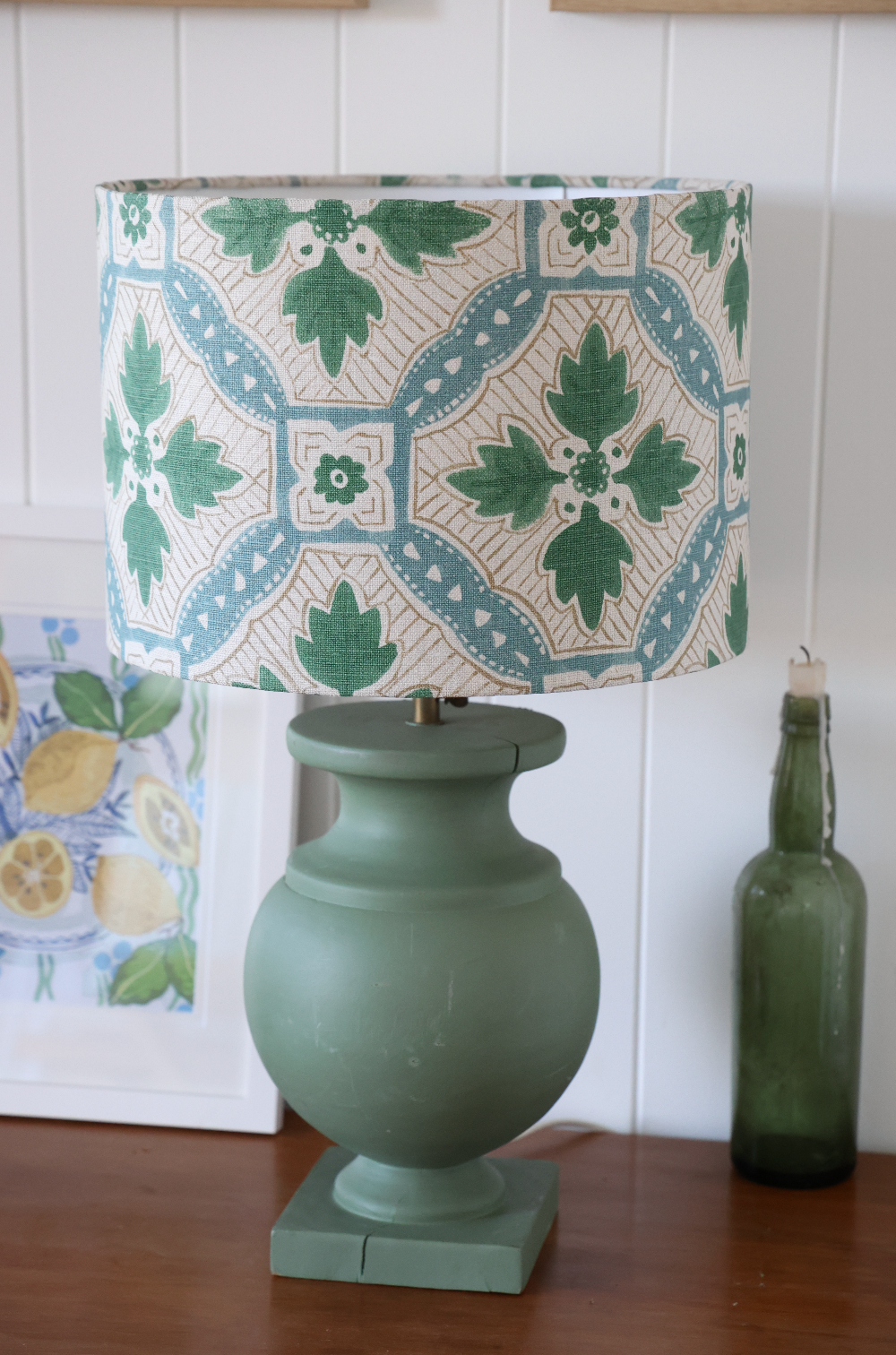 Anna Spiro 'Camona in green' Short and Wide lampshade