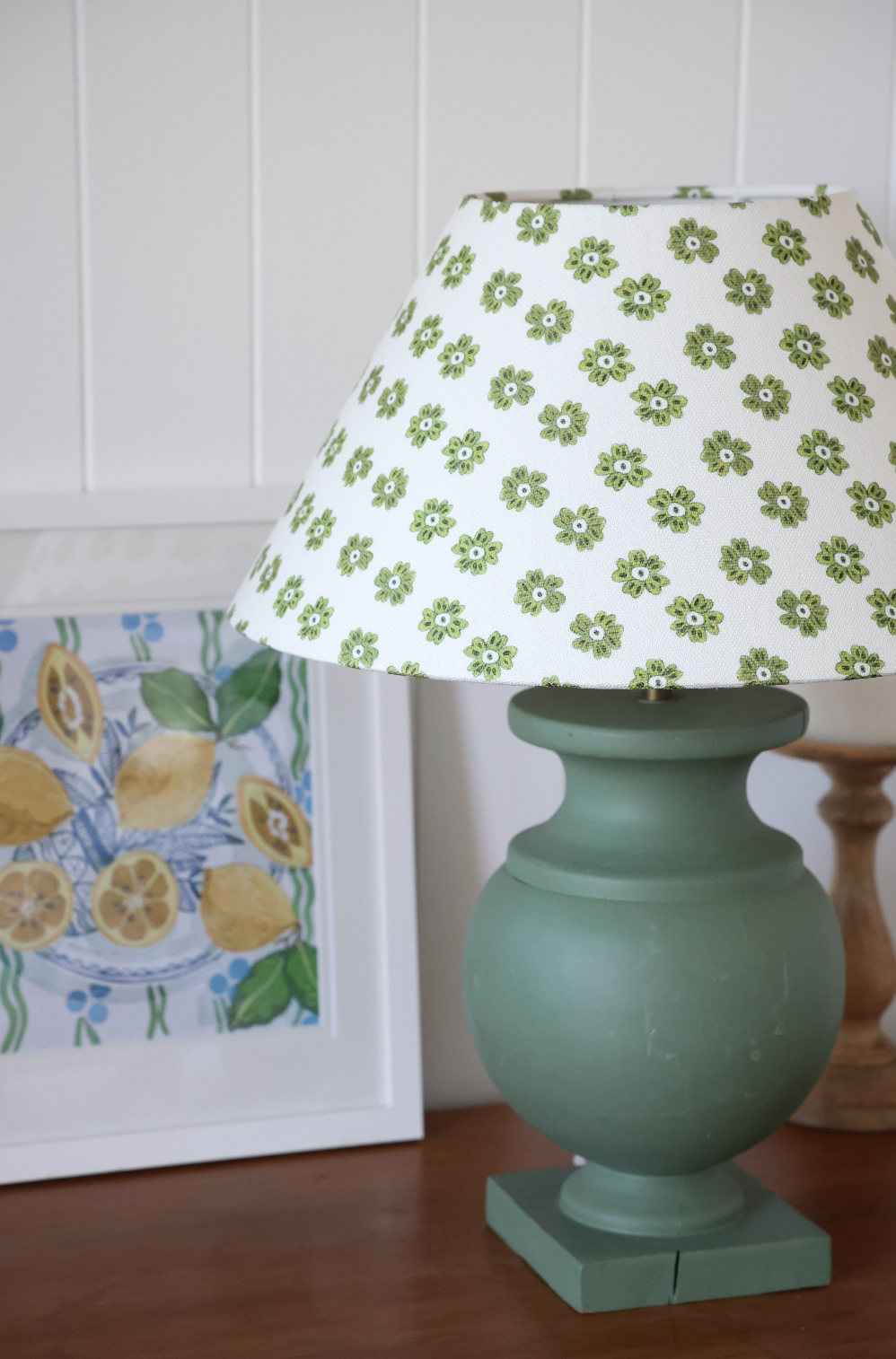 Ocre Designs 'Green mini flower' large conical lampshade